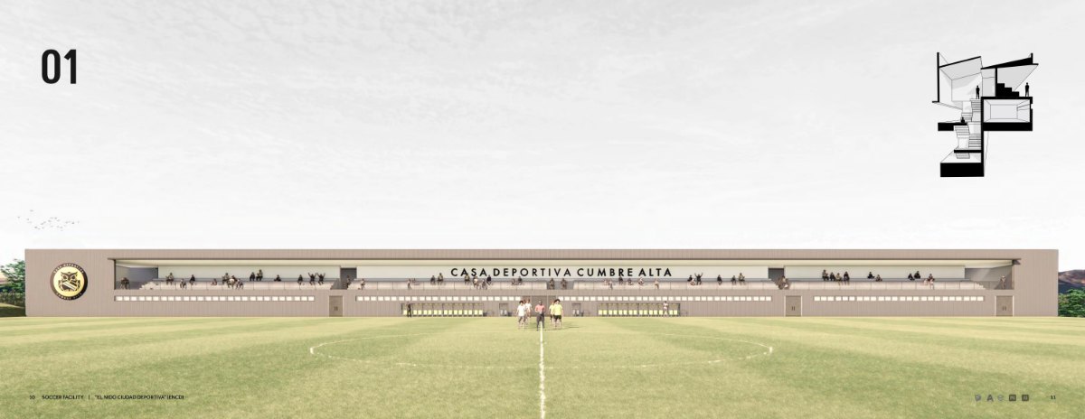 Spread from Paul Martinez's portfolio: Casa Deportiva Cumbre Alta